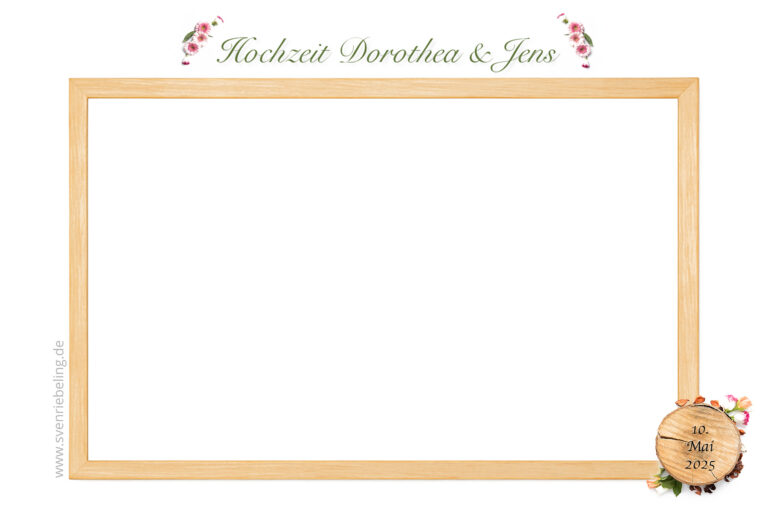 Hochzeit heller Holzrahmen